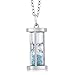 Gem Stone King 3/4 Cttw Diamond and Gemstone Birthstone Dust Hourglass Pendant Necklace For Women | 925 Sterling Silver | Fine Jewelry Gifts for Her Mom Women Wife | With 18 Inch Silver Chain