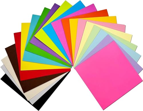 ECLET 5.5 x 5.5 Neon Origami Paper Pack of 100 Sheets (10 sheet x 10 color)Fluorescent Color Both Side Coloured For Origami, Scrapbooking, Project Work