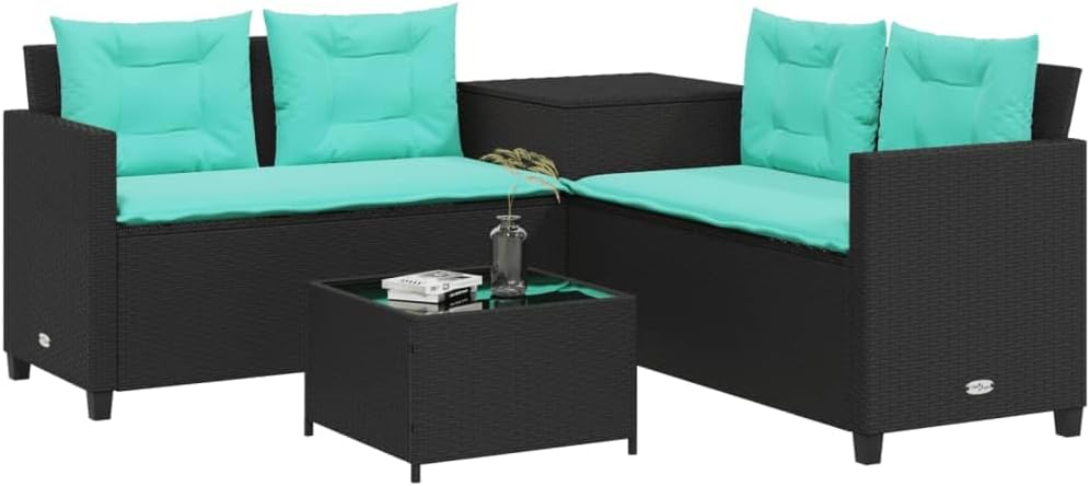 Patio Sofa Black Furniture Set