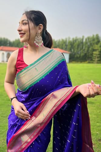 SGF11 royal blue silk navratri saree – image 3