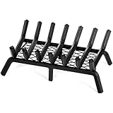 Fireplace Grates with Ember Retainer- 21 Inch Fireplace Log Grate Heavy Duty Solid Steel 7-Bars, Fire Grate, Inside Wrought Cast Iron Wood Stove Pit for Indoor Outdoor Chimney Hearth