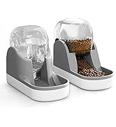kathson Automatic Dog Cat Feeder and Water Dispenser Set 1 Gallon Gravity Food Feeder and Waterer...