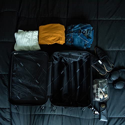 DUKAP DISCOVERY Luggage with Spinner Wheels | Spacious Durable Lightweight Hardside Suitcase, Travel Bag with Handle and Trolley | 24 Inch Medium Checked Luggage | Pink4