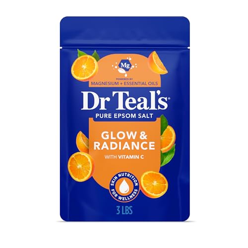 Dr Teal's Pure Epsom Magnesium Salt Soak, Glow & Radiance with Vitamin C & Citrus Essential Oils, 3 lbs - image 1