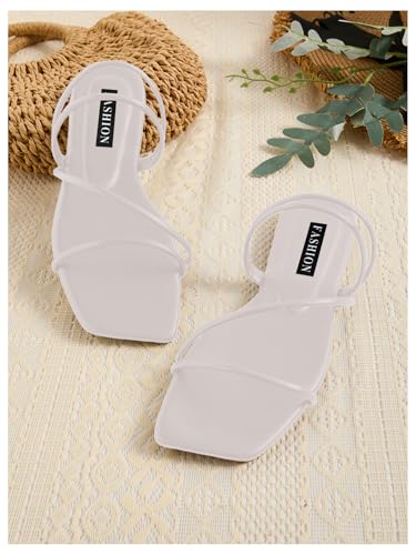 Image of GORGLITTER Women's Strappy Sandals Criss Cross Strap Flat Sandals Open Toe Slides Shoes