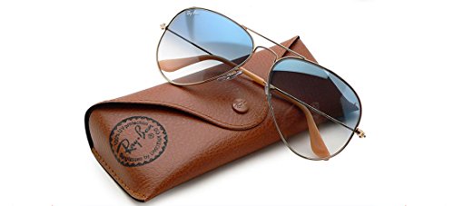 Image of Ray-Ban UV Non-Polarized Unisex Aviator Sunglasses (Blue Gradient|55mm) -RB3025