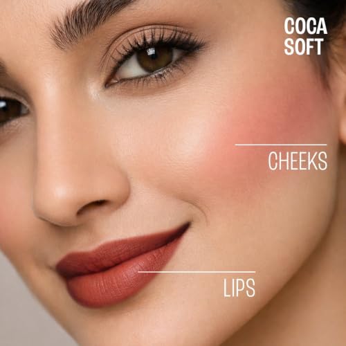Image of LAKME 9 To 5 Weightless Matte Mousse Lip & Cheek Color, Coca Soft, 9 G (Pack of 2)