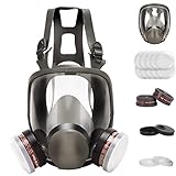 Respirator Mask - Reusable 6800 Full Face Respirators Cover with P-A-1 Filters, Large Gas Mask Against Chemicals/Organic Vapor/Formaldehyde Perfect for Polishing, Painting, Car Spraying, Sanding Work