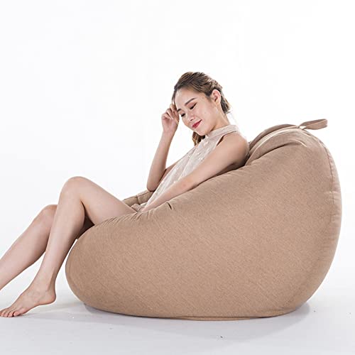Meule Bean Bag Chairs Bean Bag Chair Cover (No Filler) For Adults,Sofa Sack - Plush, Ultra Soft Bean Bag Chair,Machine Washable Covers,Bean Bag Chairs 60 * 70Cm/23.6 * 27.6In Linenbrown #TOP8