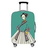 Personnalisez votre image / nom / logo Housse de bagage - Coréenne Femme Kimono Beauté Voyage Élastique Trolley Housse de bagage Housse de valise de voyage Valise Housses de protection pour access
