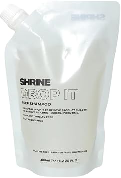 Shrine Drop It PREP SHAMPOO | Nourishing & Hair Health Supoorting Formula with Vitamin E | Removes Product Build up | Pre-Colour & Clarifying Shampoo | Vegan, Sulphate, Paraben & Cruelty Free | 480ml