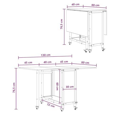 Table à manger pliable design industriel bois et acier durable - 3