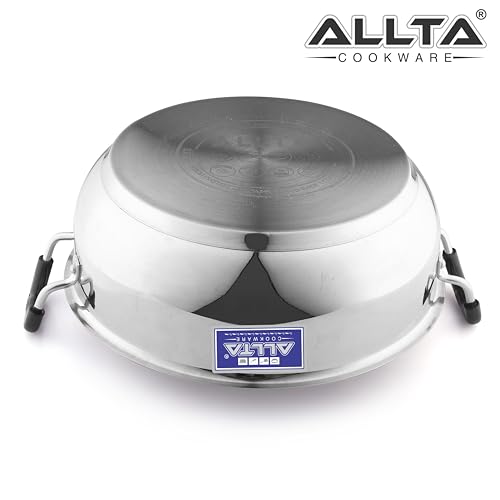 Image of ALLTA Stainless Steel Deep Induction Bottom Kadhai | 28cm | 4.3 litres | Sandwich Bottom| Heavy Guage