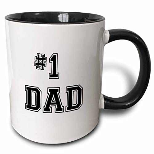 3dRose 11oz Dad Coffee Mug - Two-Tone Black with 'Number One Greatest Dad' Text - Unique...