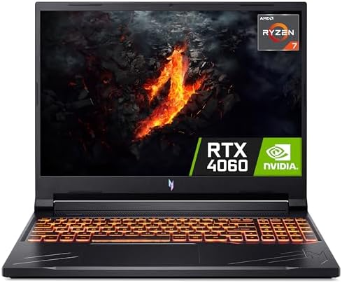 Acer Nitro V 16 ANV16-41 Gaming Laptop - AMD Ryzen 7 8845HS, 16GB, 1TB SSD, NVIDIA GeForce RTX 4060 8G, 16" WUXGA IPS 165Hz, Windows 11, Black