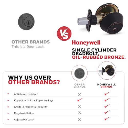 Honeywell 8111409 Safes & Door Locks - Single Cylinder Front Door Deadbolt Lock Set thumb #6
