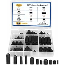 Rubber Vacuum Caps Plug Kit, 90 PCS 10 Sizes Assorted Vacuum Plugs Hose End Caps Assortment Kit for Carburetor, Manifold, Automotive 3/16 5/16" 1/8" 1/4" 1/2 3/8