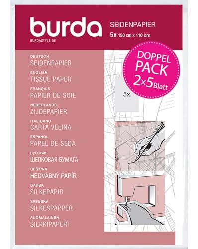 Burdastyle Lot de 2 paquets de papier de soie 2x 5 feuilles