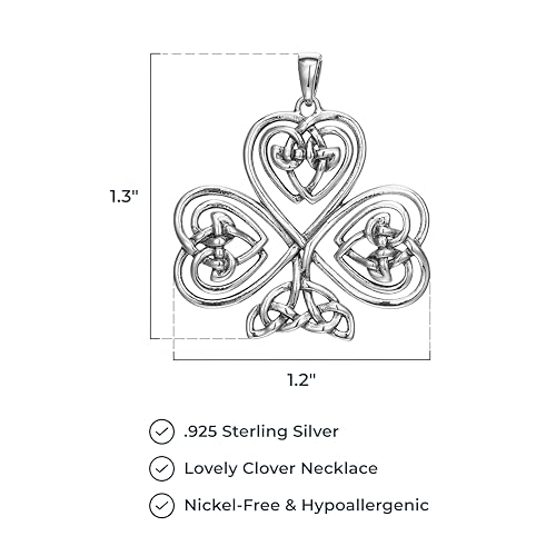 MORGAN & PAIGE Oxidized 925 Sterling Silver Celtic Knot Cross, Shamrock Clover, Tinity Heart, Turtle, Angel and Mom Pendant Necklace, 18" - Image 4