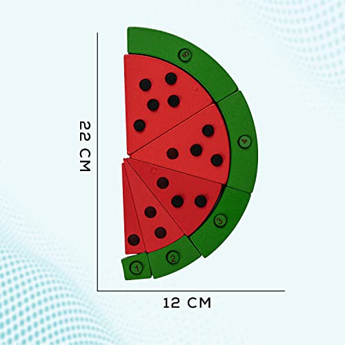 Image of Baybee Wooden Lacing Watermelon Threading Game Puzzle Kids Toys, Wooden Toys with Watermelon, Seeds, Numbers & Lace, Early Learning Puzzle for Kids 3+ Years Boys Girls