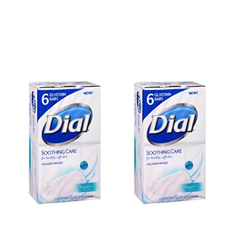 2 PKS OF DIAL SOOTHING CARE GLYCERIN BARS 6 PER PK. 12 BARS TOTAL