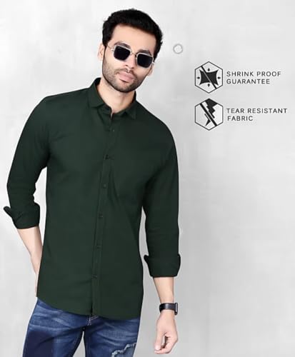 Image of Men's Solid Slim Fit Cotton Casual Shirt - Stylish Cotton Shirts for Men | Office Men Shirts | Formal Shirt for Men