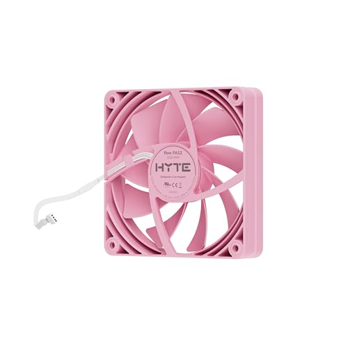 Image of Hyte Flow FA12 120mm PC Case Fans 4-Pack, High Performance, Low Noise, 1500 RPM, 4-Pin PWM, Fluid Dynamic Bearing - Strawberry Milk (Pink)