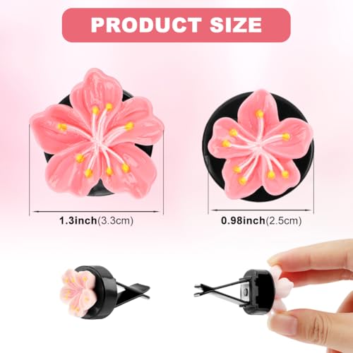 Image of Car Vent Clips with Fragrance Pads, 6-Pack, Flower Design Odor Eliminator & Air Purifier for Car Interior Decoration (Essential Oil Compatible) - Perfect for Car Enthusiasts