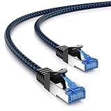 deleyCON CAT 8.1 Nylon Patchkabel Netzwerkkabel Datenkabel // Modell: MK4520 // Länge: 3 Meter // Farbe: Schwarz