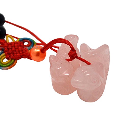 Rose Quartz Mandarin Ducks Yuan Yang Hanging Charm for Romance & Love+ Free Fengshuisale Red String Bracelet Y1269