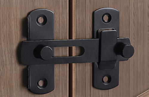 Double 2 C Barn Door Lock, Sliding Barn Door Lock Hardware Gate Latches, Carbon Steel Door Latches For Barn Door Cabinet Window Closet Door, Black #TOP6
