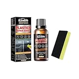 Plastics Repair Agent for Cars, Automotive Interior Plastic Part Ceramic Coating, 50ml with Sponge and Nozzle, Resists Water, UV Rays, Dirt