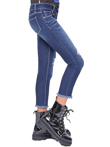 YMI Girls Basic Mid-Rise 1-Button Anklet Jean2