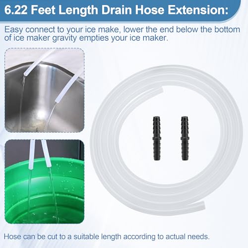 Pulems Drain Hose Extension for Nugget & Opal Ice Maker With 1/4'' ID Draining Hoses - Ice Maker Parts