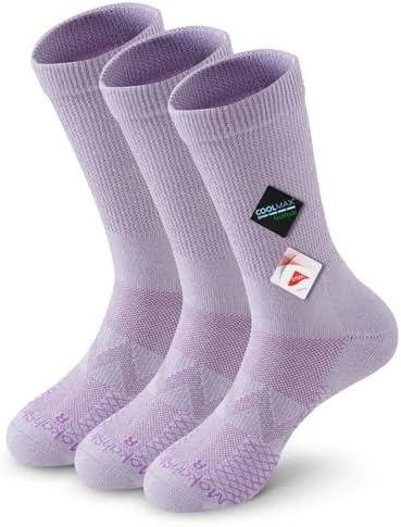 Diabetic Crew Socks for Men Women, COOLMAX LYCRA Moisture-Wicking Non-Binding Socks Neuropathy Sock, 3 Pairs