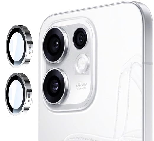 HQ+ New For Oppo Reno 16C 5G Camera Ring Lens Tempered Glass Protector Back Camera Lens Screen Protector 2D Anti Shock/Anti-Scratch/Clear/Silver/2 PIECE IN (2Set)-image-13
