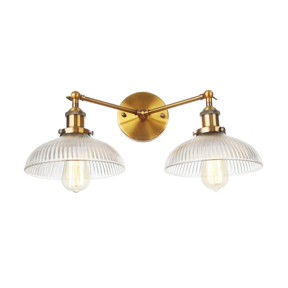 FYZDLAOR 2 Lights Industrial Wall Sconce,Vintage Wrought Iron Wall Sconce, Farmhouse Wall Lighting Fixture for Bedroom, Headboard,Garage, Porch（E27）