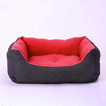 PetsHub's Elite Dog Bed & Cat Bed Ultra Soft Red & Black Colour Reversible Machine Washable Sofa Style (Export Quality)- Large