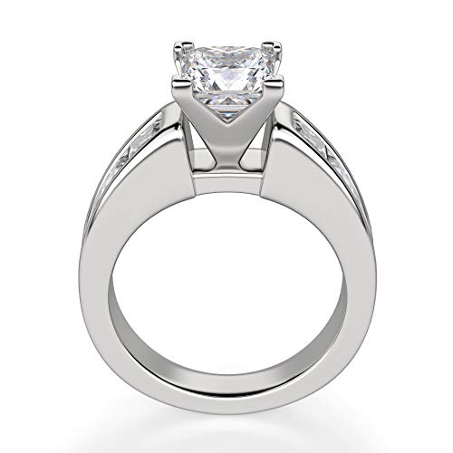 Escada Princess Cut 3.00Ct, VVS1 Clarity, Colorless Moissanite Diamond, 925 Sterling Silver Ring, Promise Ring, Anniversary Engagement Ring, Wedding Ring3