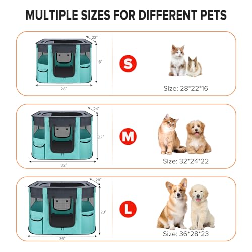 Cuden Cercadinho Portátil para Animais de Estimação-Cercadinho Dobrável para Cães E Gatos Interno, C