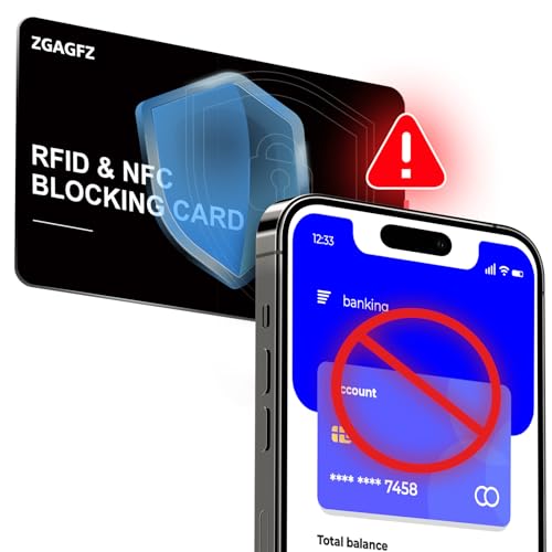 6 Pack RFID Blocking Card, NFC Debit Credit Card Passport Protector, Entire Wallet Protection Blocker Set for Men & Women, Smart Slim Design Perfectly fits in Wallet and Purse-Black (6)2