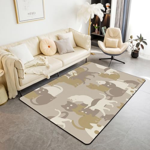 Feelyou Cat Indoor Floor Mat Soft Non-Slip 3x5, Cartoon Camo