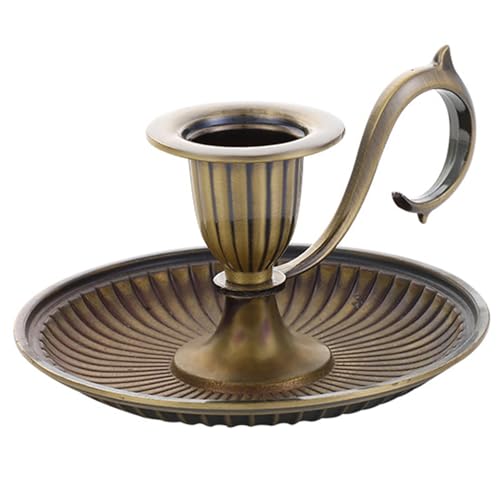 Candle Holders, Brass Vintage Candlestick Holders with Handle, Detachable Rustproof Candle Stick Holder for Christmas Wedding Home Decoration
