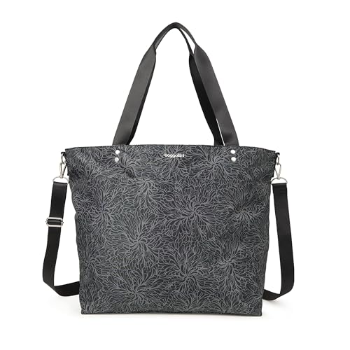 Large Carryall Tote Bag for Women - Lightweight Nylon Zipper Top Weekender Travel Beach Bag Personal Item w/Luggage Sleeve