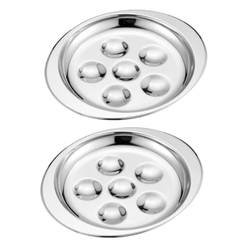 MAGICLULU 2piezas Fuente Para Hornear Multifuncional Plato Inoxidable Para Caracoles Soporte Para Hornear Para Restaurantes y