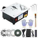 Mini Tischkreissäge 96W Multifunktionale Tischkreissäge mit 4 Klingen Präzisions Tischsäge 7-Gang-Netzteil Einstellbarer für DIY-Holzbearbeitungsprojekte