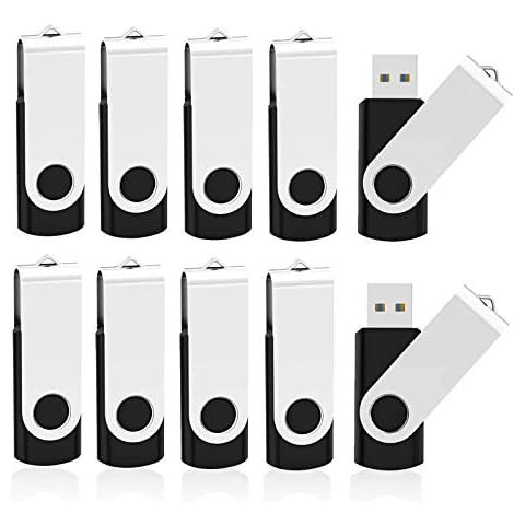 KOOTION 10 Pack 32GB Flash Drive USB 3.0 Thumb Drive USB Drives Jump Drives Keychain Memory Stick Black Cover