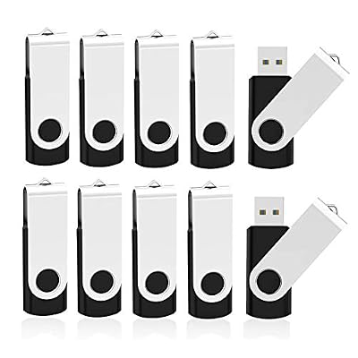 KOOTION 10 Pack 32GB Flash Drive USB 3.0 Thumb Drive USB Drives Jump Drives Keychain Memory Stick Black