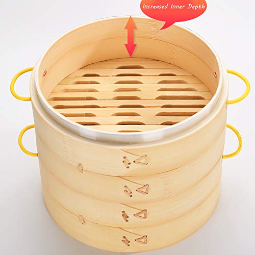 Cuiseur Vapeur Bambou 8 Pouces sans Condensation pour Raviolis Chinois - 4