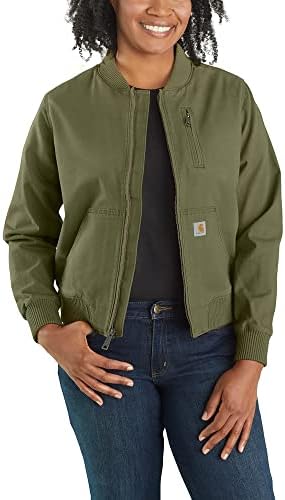Carhartt Women's Rugged Flex Relaxed Fit Canvas Jacket, Basil, X-Large